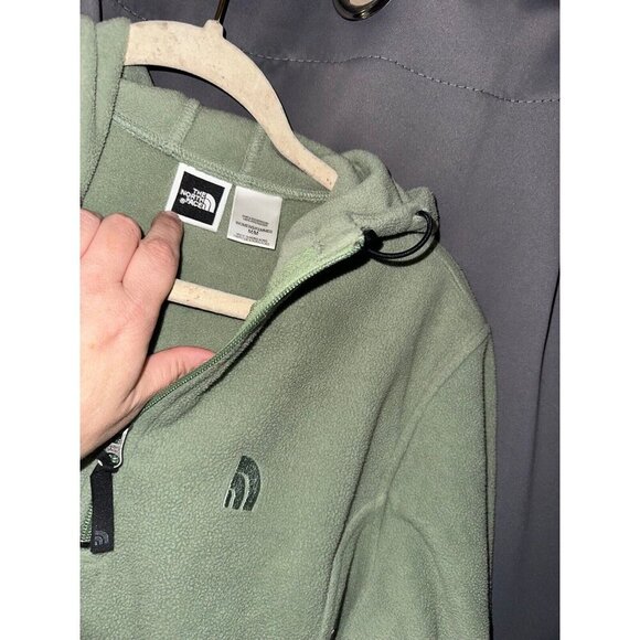 Women’s north face hooded fleece jacket medium green - Picture 4 of 4